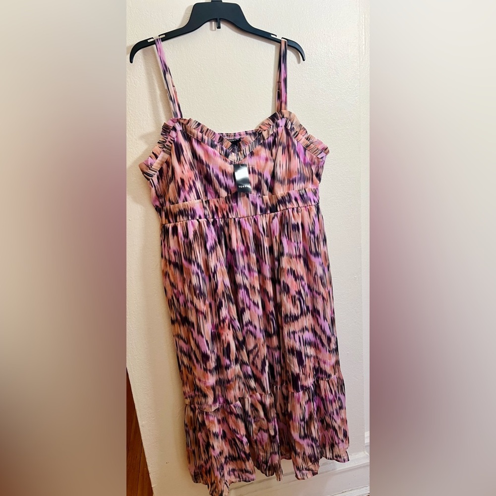 Torrid Midi Chiffon Sleeveless Multicolored Ikat Candace Dress, NWT!